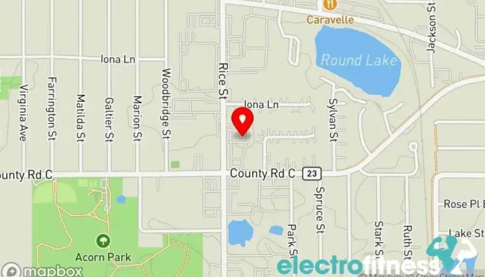 map of Anytime Fitness Gym, Fitness center, Personal trainer, Physical fitness program, Weightlifting area, Women's personal trainer in Little Canada