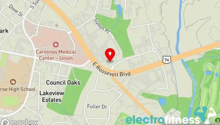 map of Anytime Fitness Gym, Fitness center, Personal trainer, Physical fitness program, Weightlifting area, Women's personal trainer in Monroe