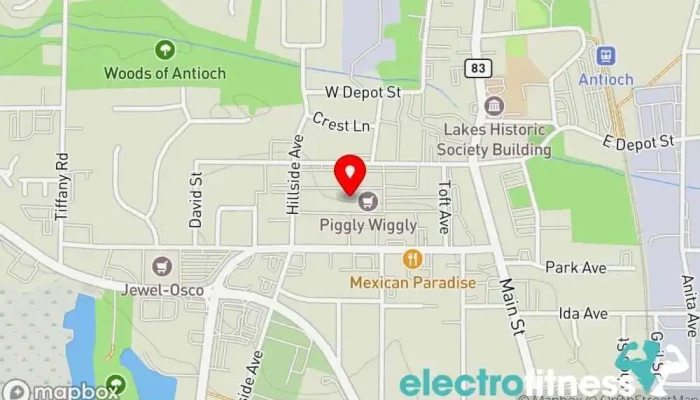 map of Anytime Fitness Gym, Fitness center, Personal trainer, Physical fitness program, Weightlifting area, Women's personal trainer in Antioch