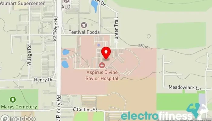 map of Aspirus La Vita Fitness Center Fitness center, Gym in Portage