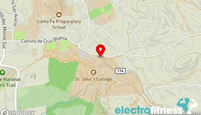 map of Atalaya Trail Head at St Johns College, Santa Fe, NM. Gym in Santa Fe