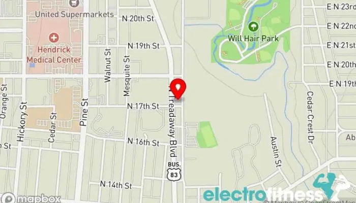 map of Backward Arrow Modern Fitness Physical fitness program, Nutritionist, Personal trainer, Physical therapy clinic in Abilene