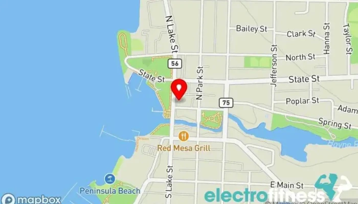 map of balanced living yoga & fusion studio Yoga studio in Boyne City