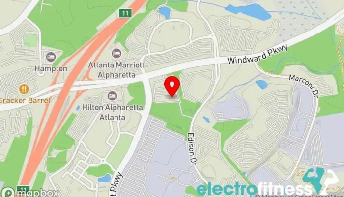 map of Bangkok Boxing Fitness Muay Thai boxing gym in Alpharetta
