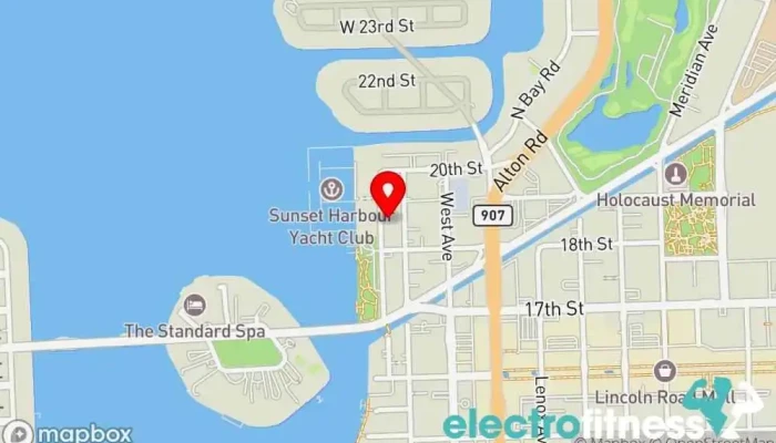 map of Barry's Miami Beach Fitness center, Juice shop, Physical fitness program in Miami Beach