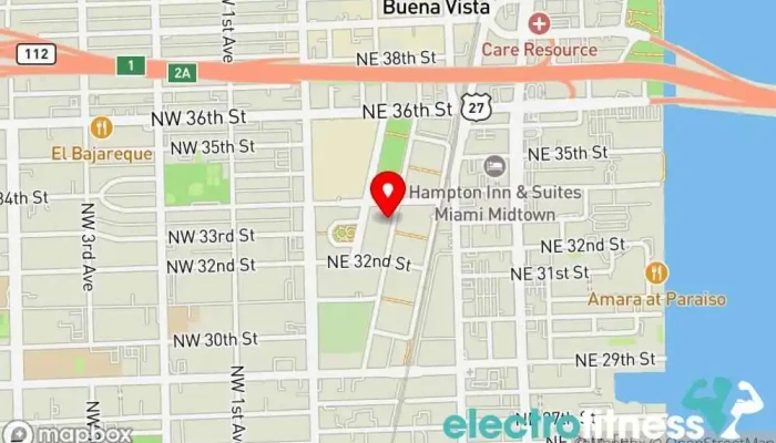 map of Barry's Miami Midtown Gym, Fitness center in Miami