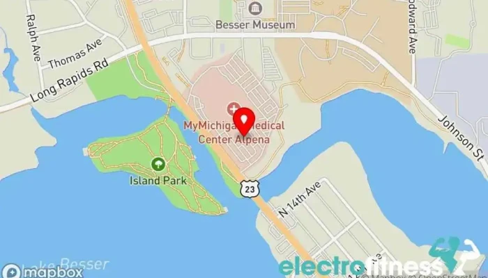 map of Bay Athletic Club Gym in Alpena