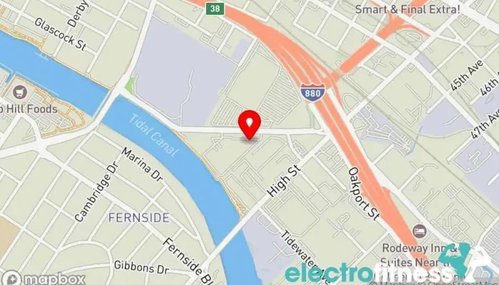 map of Bay Island Gymnastics Gymnastics center in Oakland