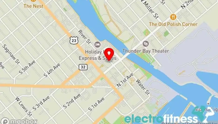 map of Bay Urban Fitness Gym, Personal trainer in Alpena