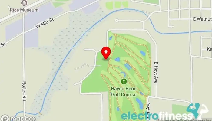 map of Bayou Bend Golf &Health Club Country club, Fitness center, Golf course, Golf driving range in Crowley
