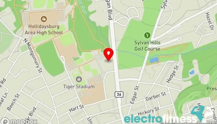 map of Blair Regional YMCA Youth organization, Aquatic centre, Day care center, Gym, Senior citizen center, Summer camp organizer, Youth center in Hollidaysburg