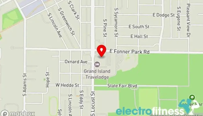 map of Bloom Fitness Studio Grand Island, NE Gym in Grand Island