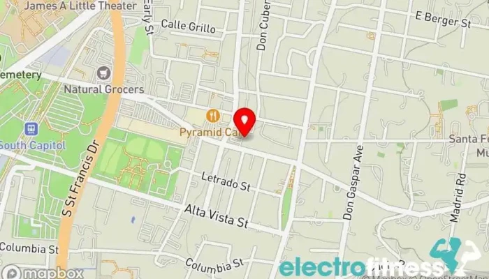 map of BODY of Santa Fe Health spa, Boutique, Event venue, Facial spa, Massage spa, Men's clothing store, Pilates studio, Restaurant, Women's clothing store, Yoga studio in Santa Fe