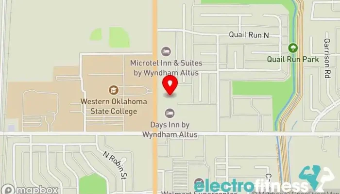 map of Body Work Gym Physical fitness program, Tanning salon in Altus