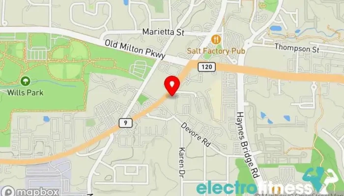 map of BODYBAR Pilates Pilates studio in Alpharetta