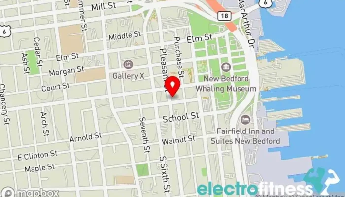 map of Boutique Fitness New Bedford Fitness center, Personal trainer in New Bedford