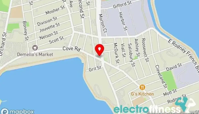 map of BoxNKick Kickboxing school in New Bedford