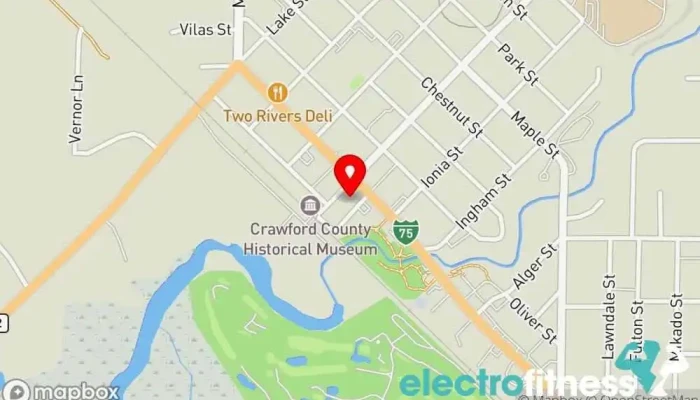 map of BTU Fitness and Wellness Gym in Grayling