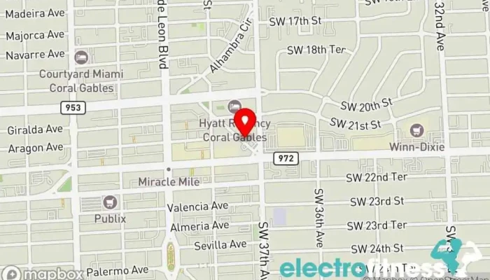 map of BÜNDA Coral Gables Gym in Coral Gables