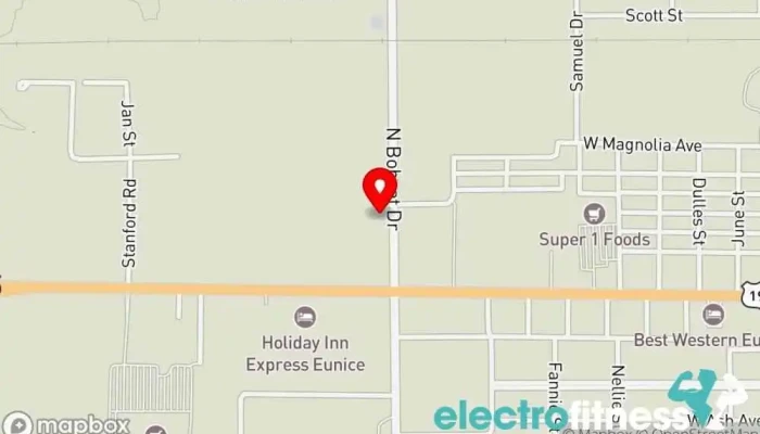 map of Cajun Fitness Gym, Nutritionist, Personal trainer, Physical fitness program in Eunice