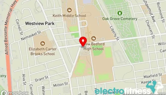 map of Carabiner's Climbing & Fitness Rock climbing gym, Fitness center, Gym in New Bedford