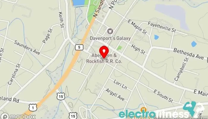 map of Carolina Barbell Strength & Performance Gym Gym in Aberdeen