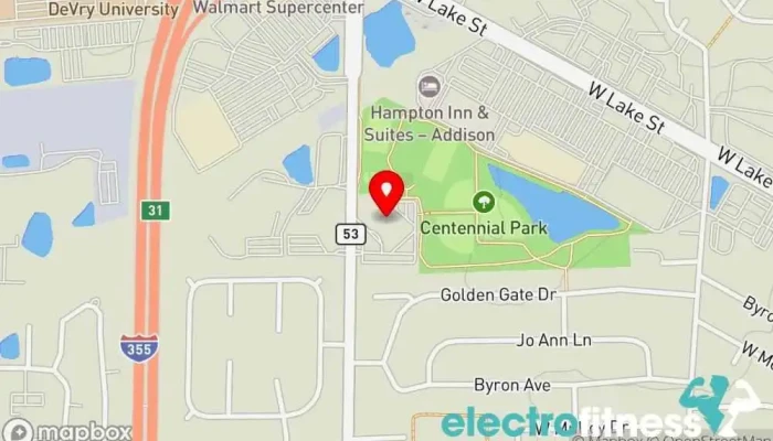 map of Centennial Rec Center Recreation center, Fitness center in Addison