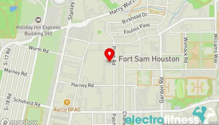 map of Central Post Gym Gym in Fort Sam Houston
