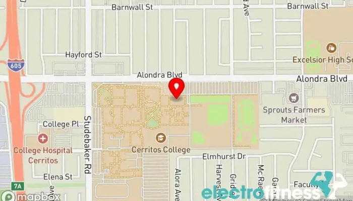 map of Cerritos College Gym Gym in Norwalk
