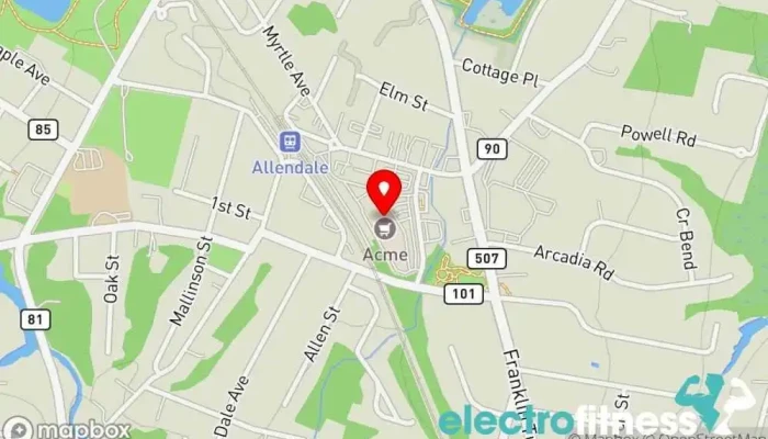 map of CKO Kickboxing Allendale Gym in Allendale