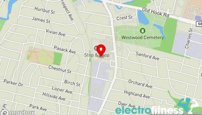 map of CKO Kickboxing Emerson Gym in Emerson