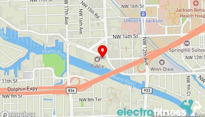 map of CKO Kickboxing River Landing Gym in Miami