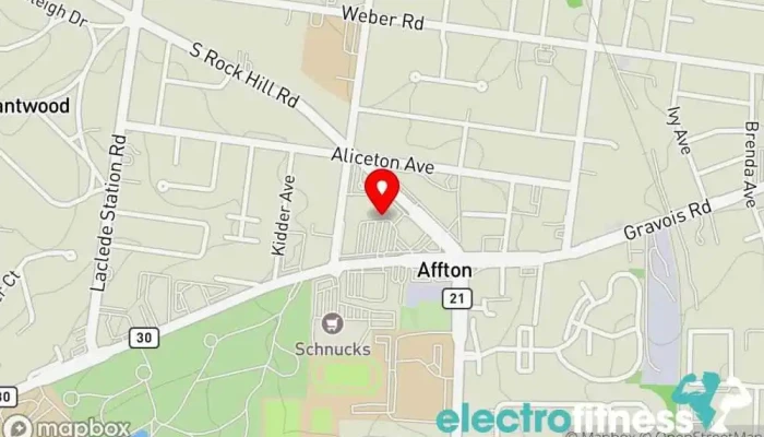 map of Club Fitness - Affton Fitness center, Gym in Affton