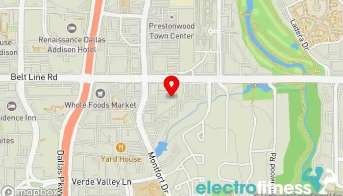 map of Club Pilates Pilates studio in Dallas