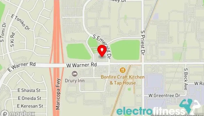 map of Club Pilates Pilates studio in Tempe