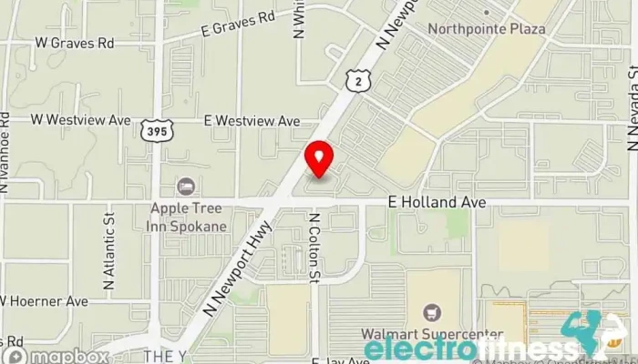 map of Club Pilates Pilates studio in Spokane