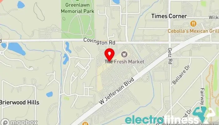 map of Club Pilates Pilates studio in Fort Wayne