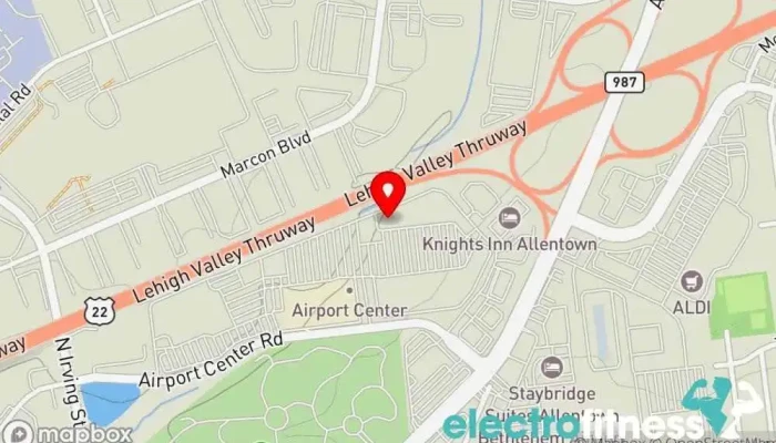 map of Club Pilates Pilates studio in Allentown