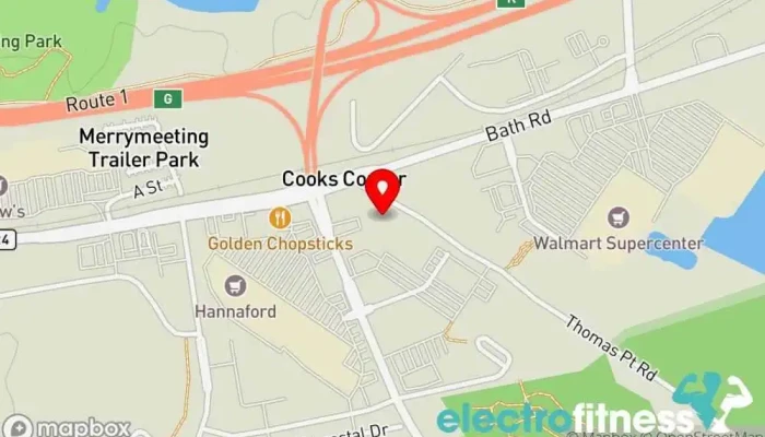 map of Coastal Performance Training Facility Gym, Batting cage center, Fitness center, Massage therapist, Personal trainer, Physical fitness program, Sports complex in Brunswick