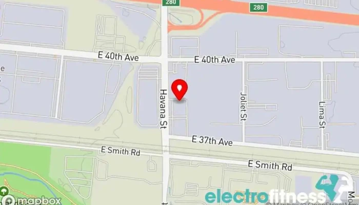 map of Colorado Fitness & Strength Gym in Denver