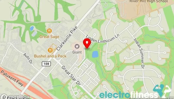 map of Columbia Gym Gym, Fitness center in Clarksville