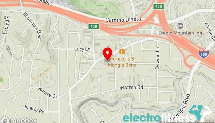 map of Contra Costa Pilates Center Pilates studio in Walnut Creek