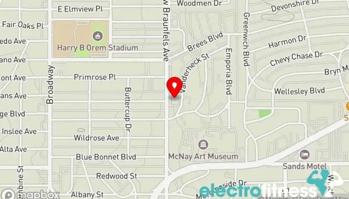 map of COREFIT Pilates & Barre- Alamo Heights Fitness center, Gym, Physical fitness program, Pilates studio, Wellness center, Yoga studio in San Antonio
