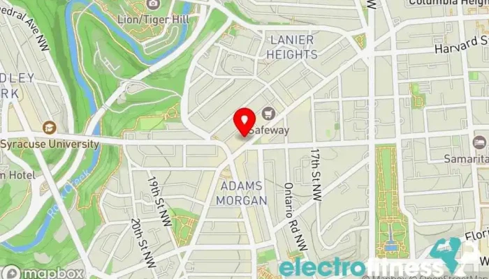 map of CorePower Yoga - Adams Morgan Yoga studio, Fitness center, Gym, Physical fitness program, Training centre in Washington