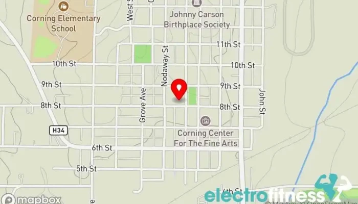 map of Corning Gymnastics Gymnastics center, Training centre in Corning