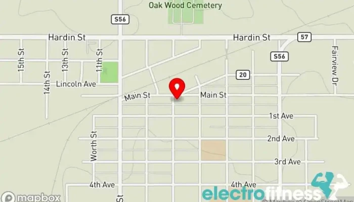 map of Cougar Fitness 55 LLC Gym in Ackley