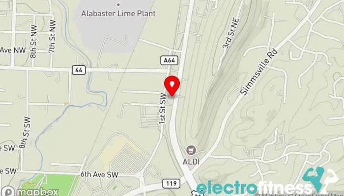 map of creACTive Yoga & Wellness Center Yoga studio, Event venue, Massage therapist, Reiki therapist, Wellness center in Alabaster