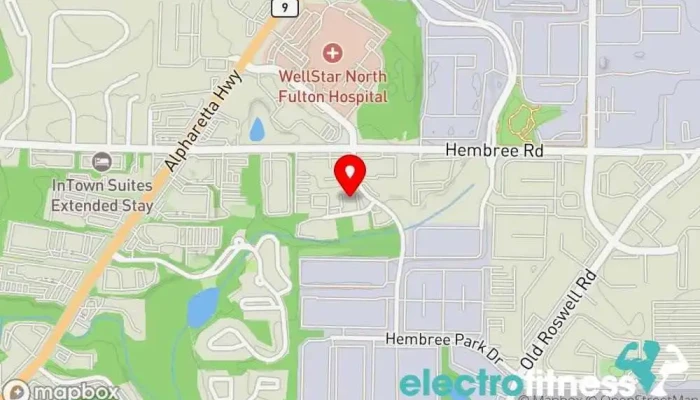 map of CrossFit North Fulton Physical fitness program, Fitness center, Gym in Roswell
