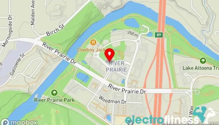 map of CrossFit River Prairie Gym, Gymnastics center, Nutritionist, Personal trainer, Physical fitness program, Weight loss service, Weightlifting area in Altoona