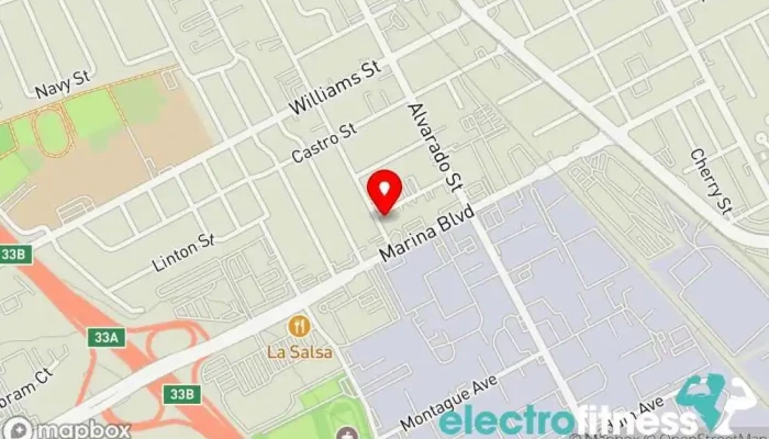 map of CrossFit San Leandro Physical fitness program, Boot camp, Children's camp, Fitness center, Gym, Personal trainer, Physical therapist, Sports massage therapist, Weightlifting area in San Leandro